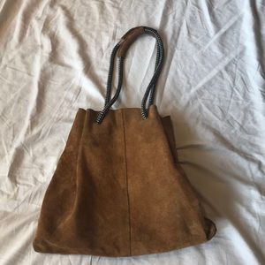 “The Bay” suede beige shoulder bag
